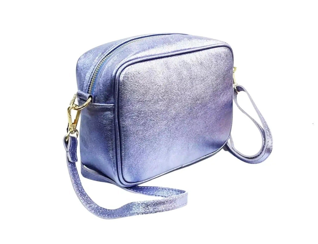 Metallic leather crossbody bag best sale